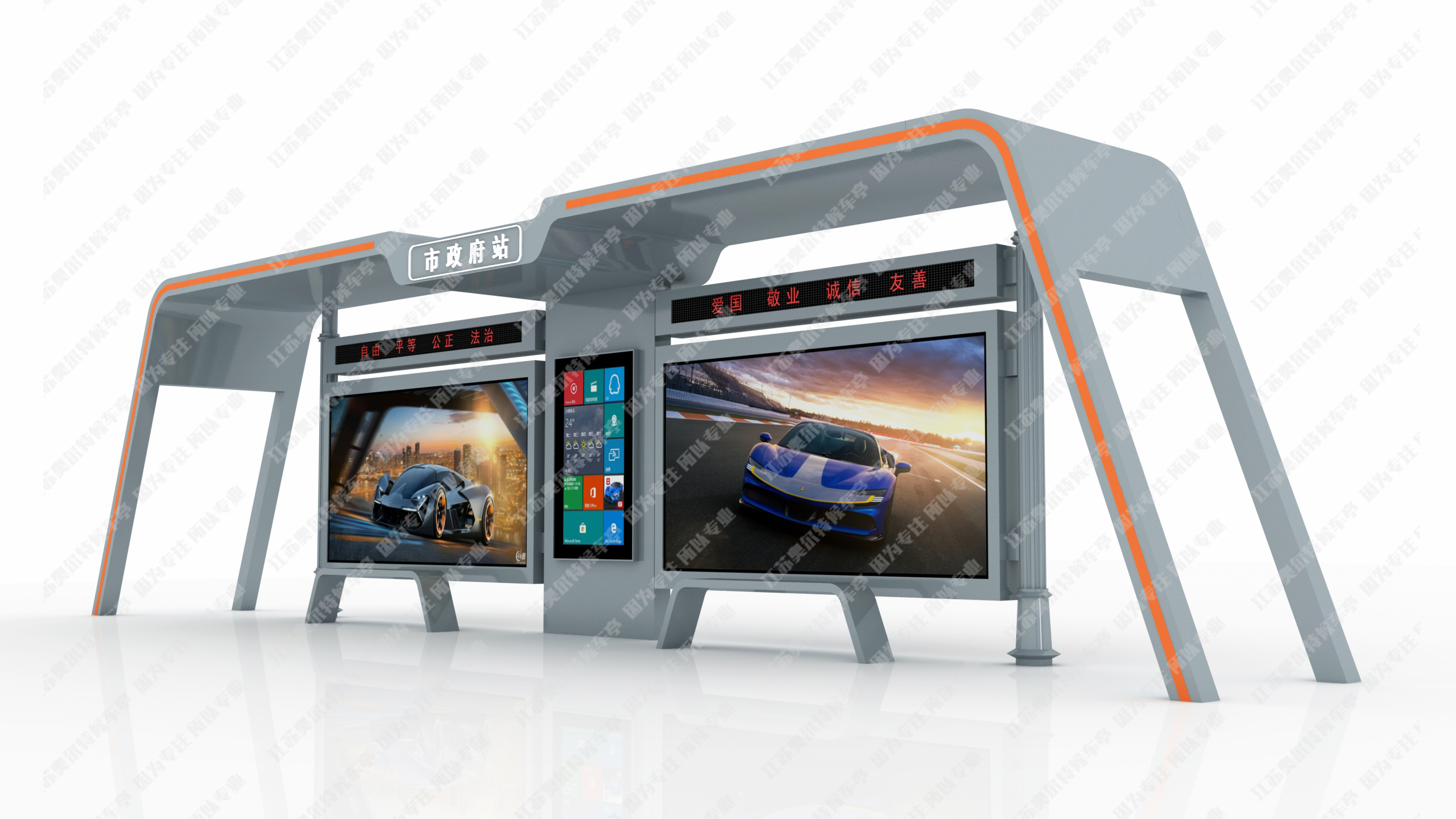 浙江臺州羅馬柱候車亭