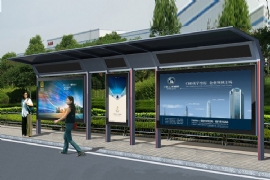 城市夜晚新霓裳:公交站臺(tái)